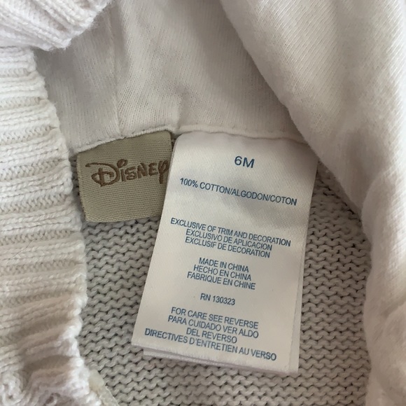 Disney 6m white zip up hoodie - Picture 3 of 3